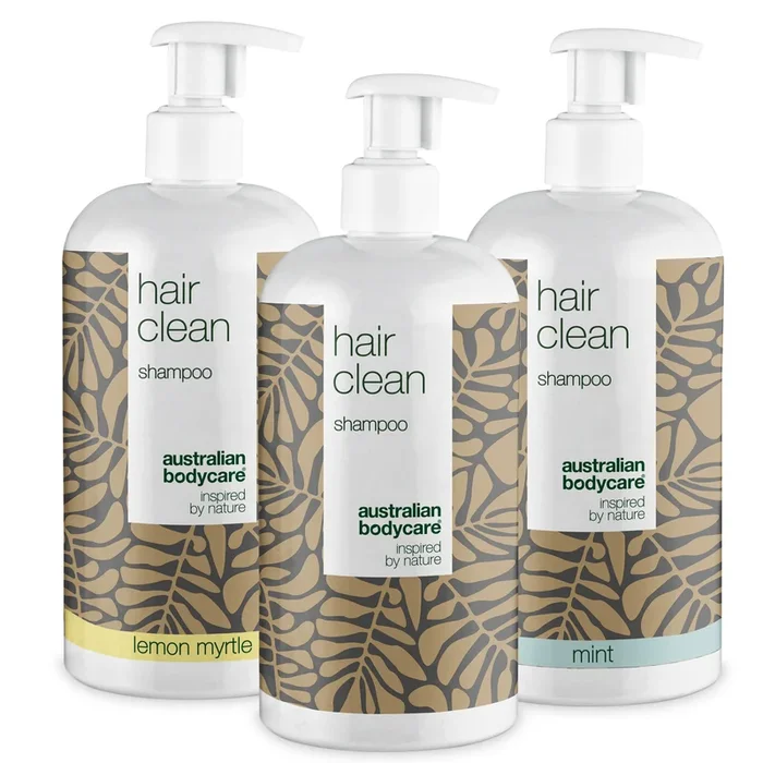 3 Hair Clean shampoo – offer pack — Package offer with 3 x shampoo (500 ml): Tea Tree Oil, Lemon Myrtle & Mint