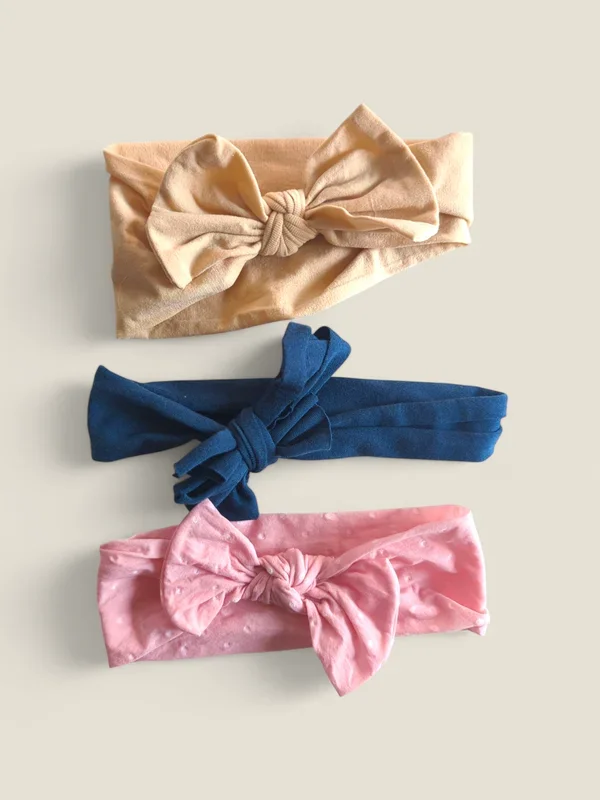 3 PACK STRETCH BOW HEADBANDS