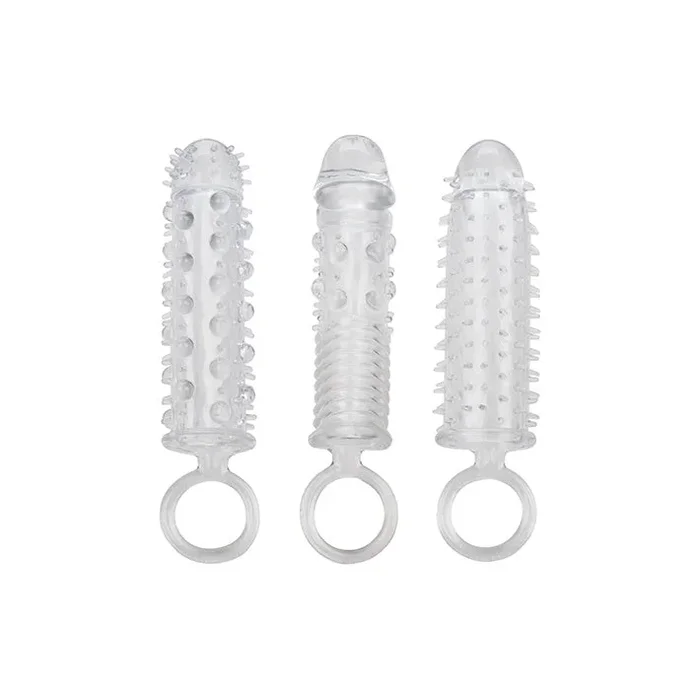 3pc Textured Penis Extension Set