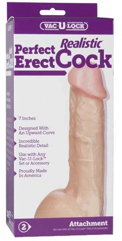 7 in. Perfect Real Erect Vac U Lock Cock
