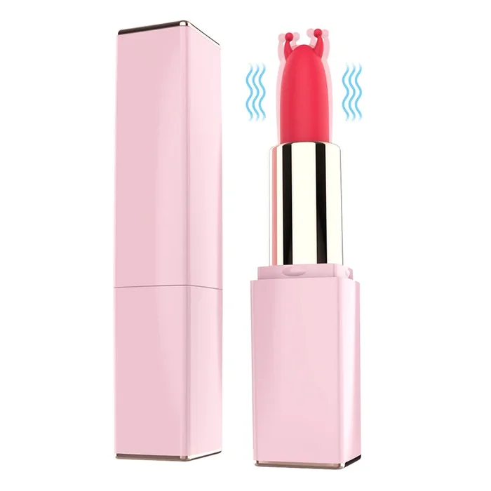 9 Modes Bullet Vibrator Discreet Lipstick with 3 Shape Silicone Heads
