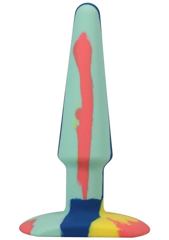 A-Play Groovy Silicone Anal Plug 5in – Teal/Orange
