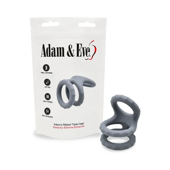 Adam & Eve Adam’s Ridged Triple Cage (Bag Packaging)