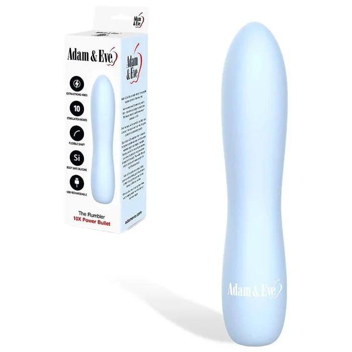 Adam & Eve THE RUMBLER – Light Blue USB Rechargeable Extra Strong Bullet