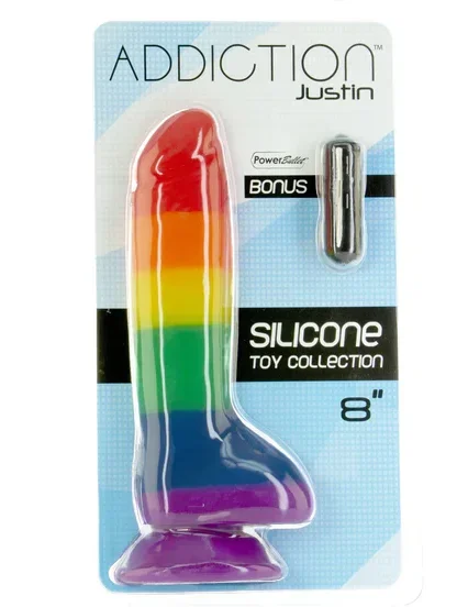 Addiction – Silicone Rainbow Probe – 8″ Justin
