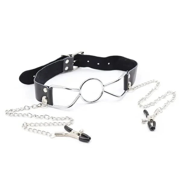 Adjustable Mouth Restraint With Nipple Clamps