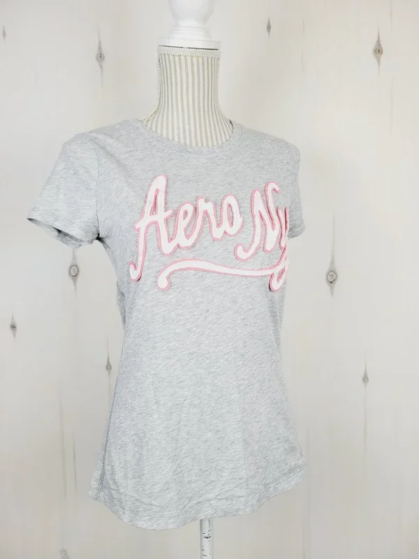 AEROPOSTALE LIGHT GREY TSHIRT LADIES LARGE PRE-LOVED