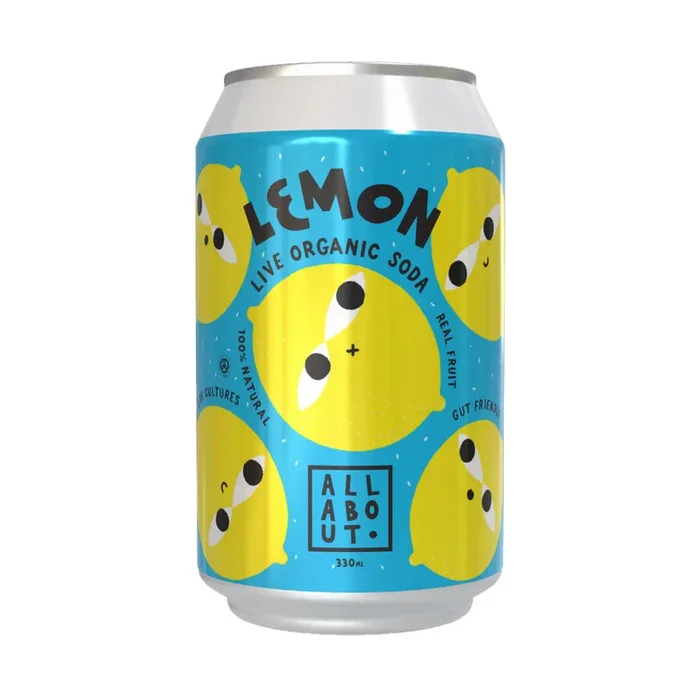 All About Kombucha Lemon Live Organic Soda