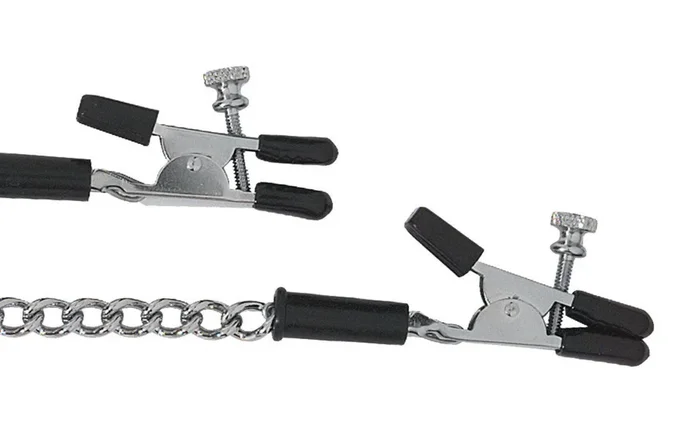 Alligator Tip Clamp with Jewel Chain: Silver