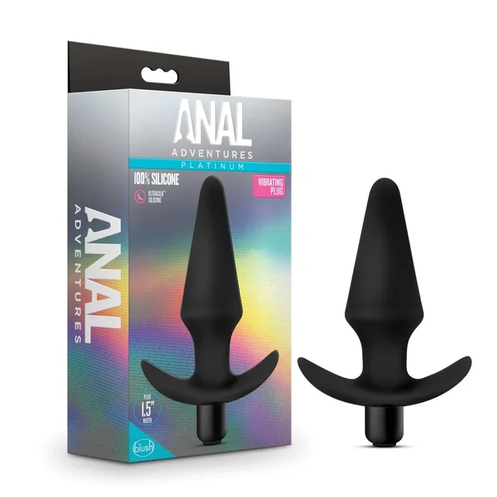 Anal Adventures Platinum By Blush® | Black 5-Inch Vibrating Anal Plug