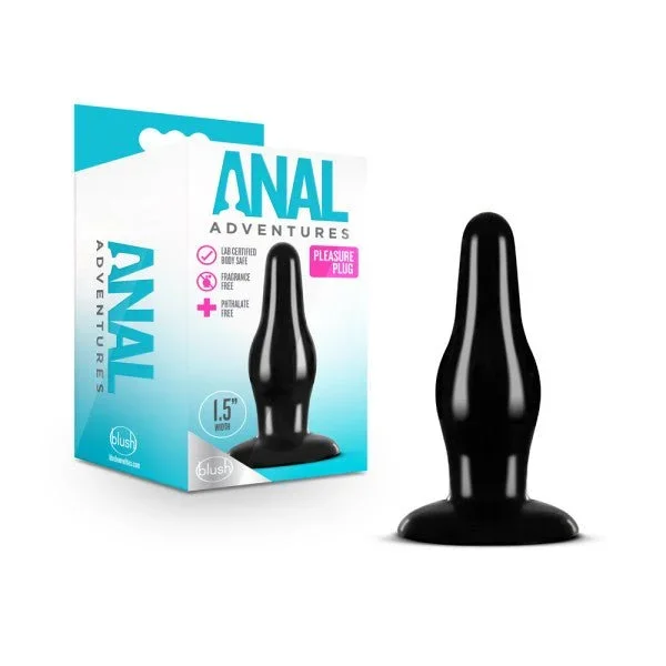 Anal Adventures Pleasure Plug – Black 10.8 cm (4.25”) Butt Plug