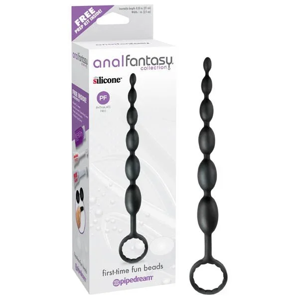 Anal Fantasy Collection First-Time Fun Beads – Black 21 cm (8.25”) Anal Beads