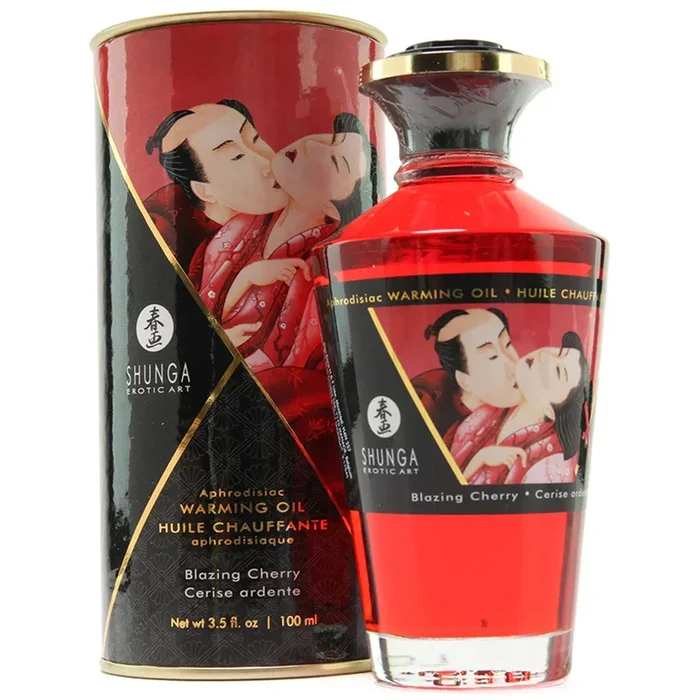 Aphrodisiac Warming Oil 3.5oz/100ml in Blazing Cherry