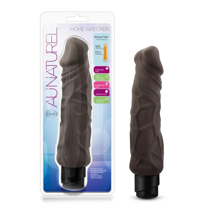 Au Naturel By Blush® | Home Wrecker Realistic Brown 9.25-Inch Long Vibrating Dildo