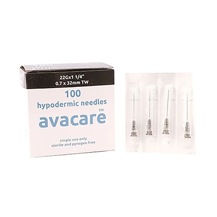 Avacare Needle 22g x 32mm Black 100 Pack