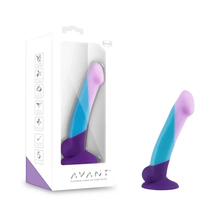 Avant By Blush® | Purple Haze D16: Artisan 7 Inch Curved G-Spot Dildo with Suction Cup Base – Elegantly Made with Smooth Ultrasilk® Purio™ Silicone