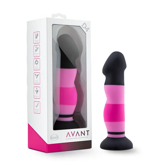 Avant By Blush® | Sexy in Pink D4: Artisan 8 Inch Curved G-Spot Dildo with Suction Cup Base – Elegantly Made with Smooth Ultrasilk® Purio™ Silicone