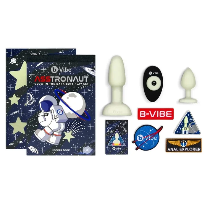 B-Vibe Asstronaut Glow-In-The-Dark Butt Play Set