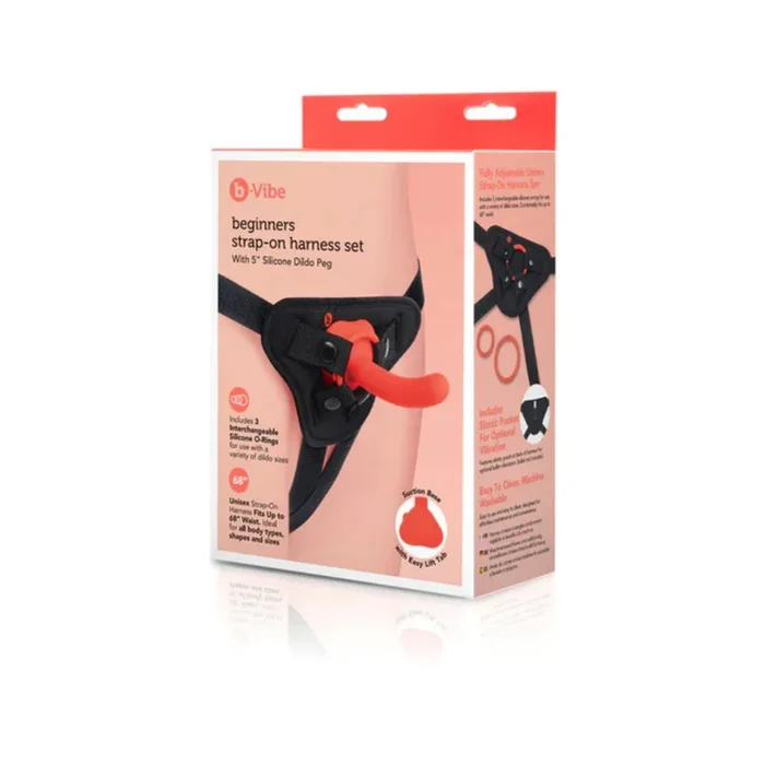 B-Vibe BEGINNERS STRAP-ON HARNESS SET WITH 5” SILICONE DILDO PEG