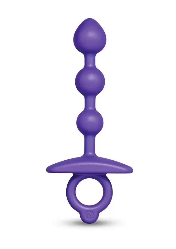 B-Vibe Butties Zip Silicone Anal Beads – Purple