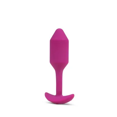 b-Vibe Vibrating Snug Plug 10-function Weighted Medium Silicone Butt Plug Rose