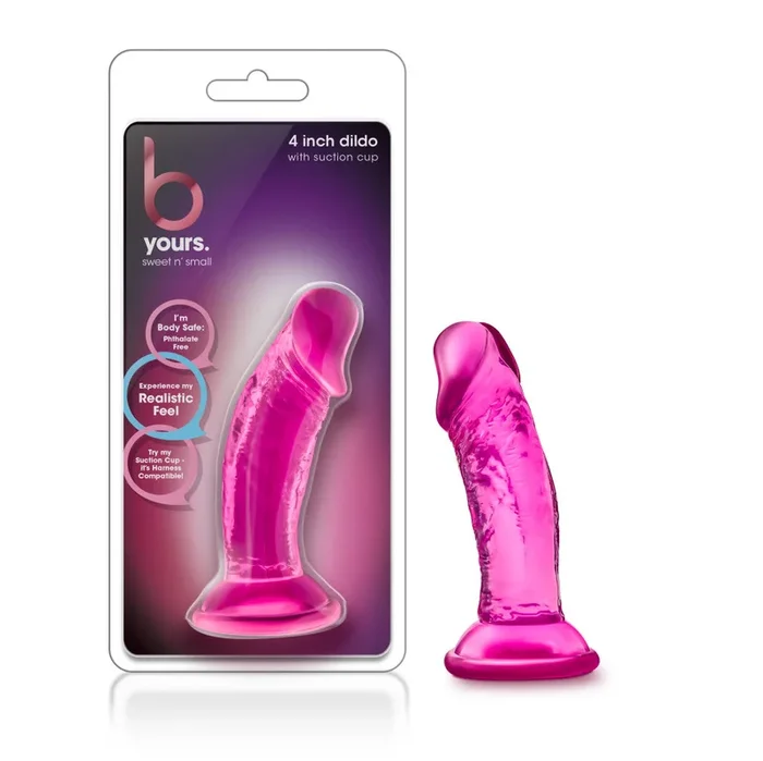 B Yours By Blush® | Sweet N’ Small Realistic Pink 4.5-Inch Long Dildo With Suction Cup Base