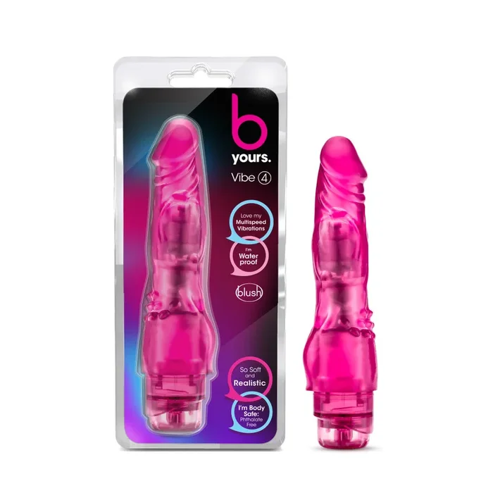 B Yours By Blush® | Vibe #4 Realistic Pink 8-Inch Long Vibrating Dildo