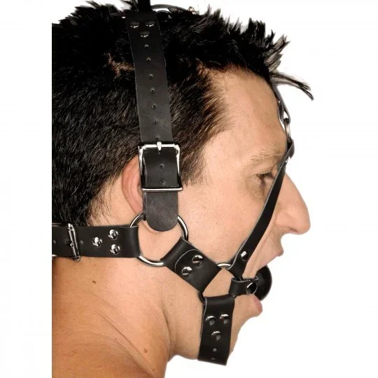 Ball Gag Harness BDS&M Strict Leather Bondage S&M Black VF891 Free Discreet USA Shipping BDSM