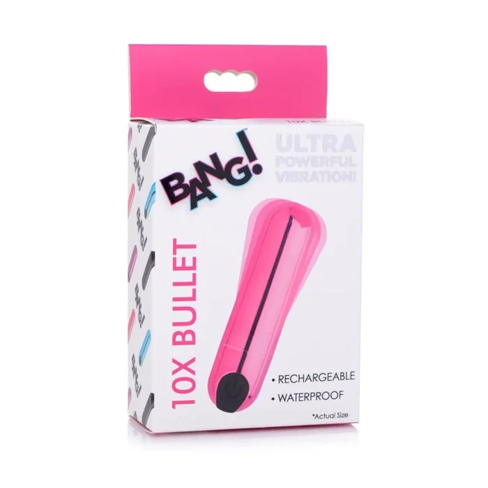 Bang! 10X Vibrating Metallic Bullet – Pink USB Rechargeable Bullet