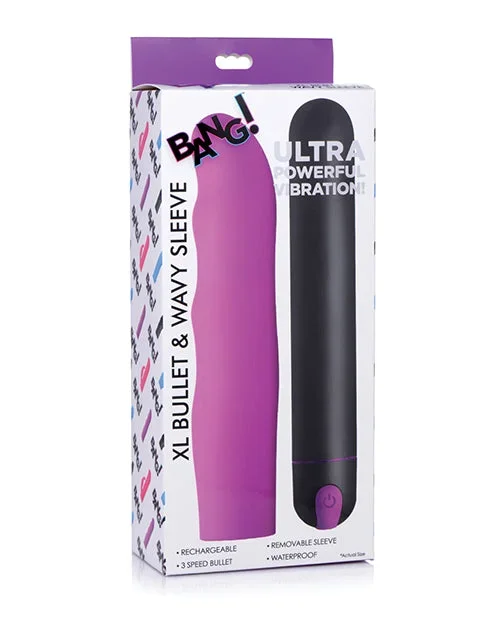 Bang! XL Bullet & Wavy Silicone Sleeve – Purple