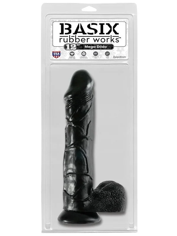 Basix Rubber Works 12 in. Mega Dildo – Black