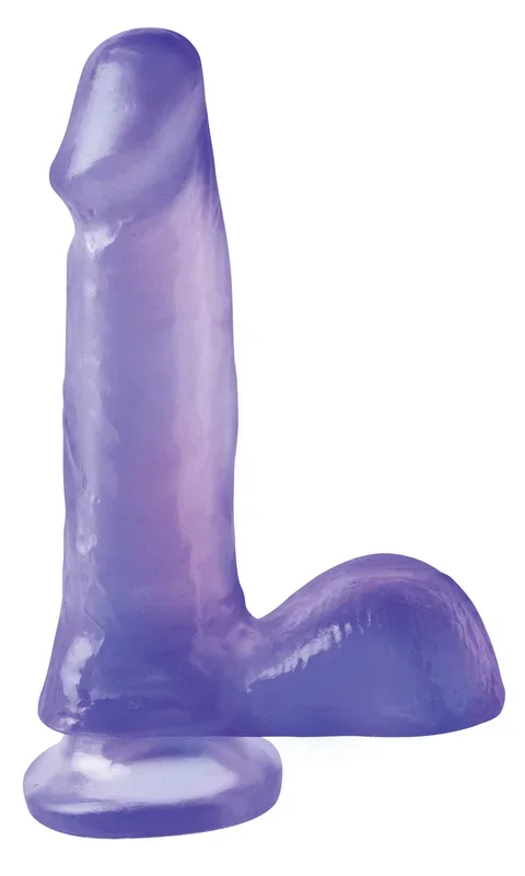 Basix Rubber Works – 6 Inch Dong With Suction Cup – Purple