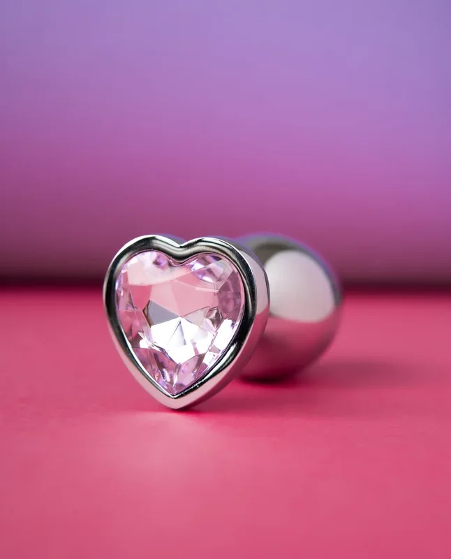 Bejewelled Heart Metal Butt Plug