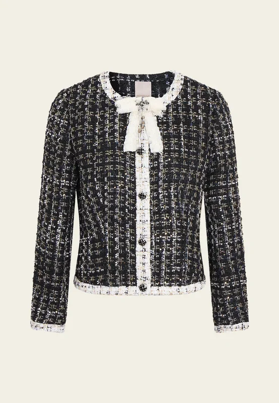 Bijou Bow Trim Tweed Jacket