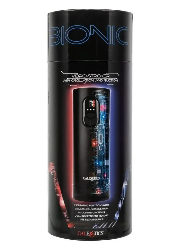 Bionic Vibro Stroker Rechargeable with Oscillation and Suction – Black