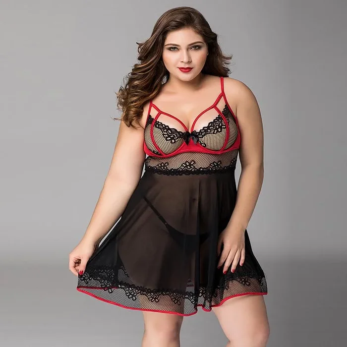 Black and Red Babydoll – L-XL