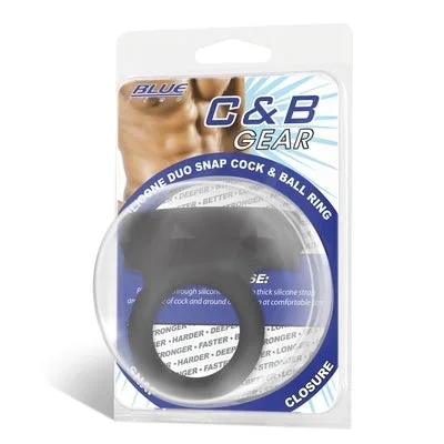 Blue Line Duo Snap Silicone Cock & Ball Ring
