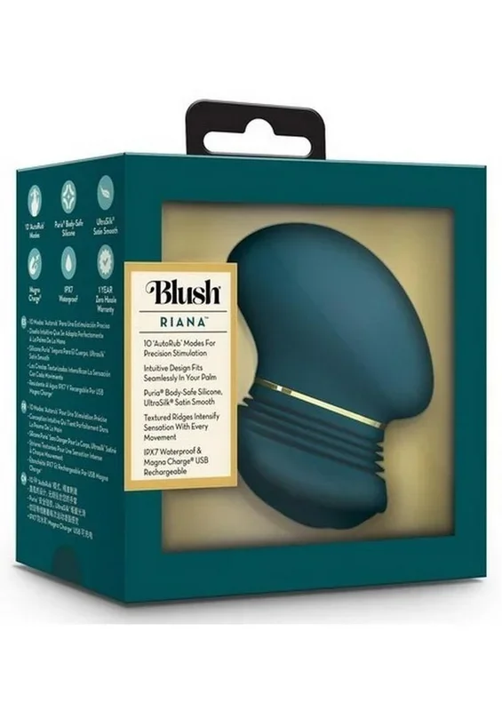 Blush Collection Riana Rechargeable Silicone Clitoral Stimulator – Dark Teal