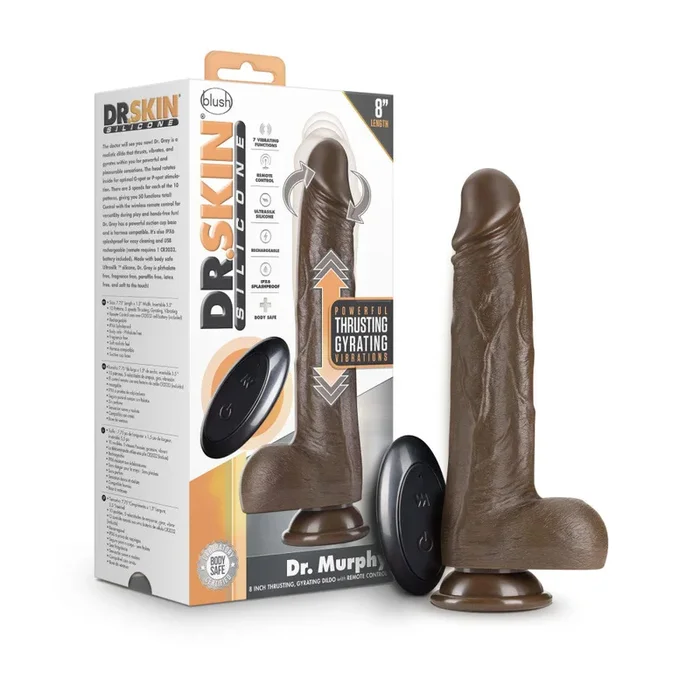 Blush Dr. Skin 8.75-Inch Thrusting & Vibrating Realistic Dildo with Suction Cup Base