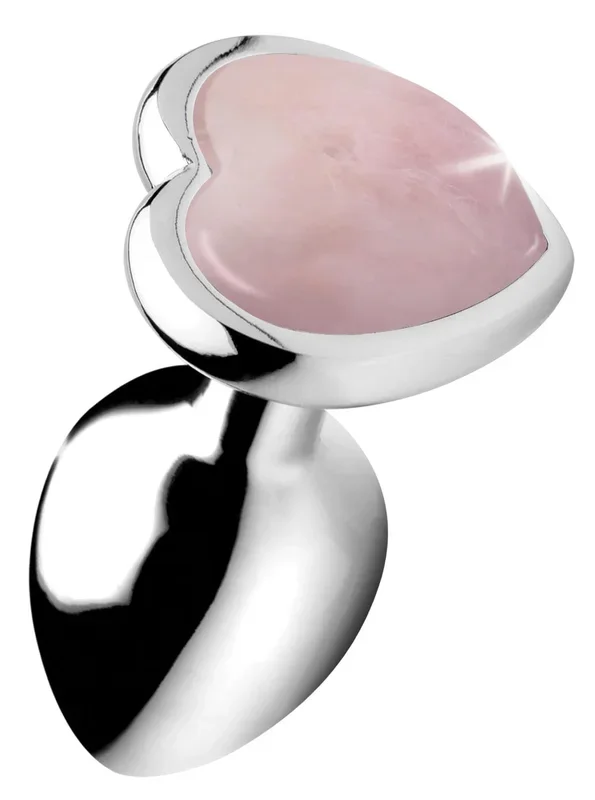 Booty Sparks Gemstones Rose Quartz Heart Anal Plug – Small