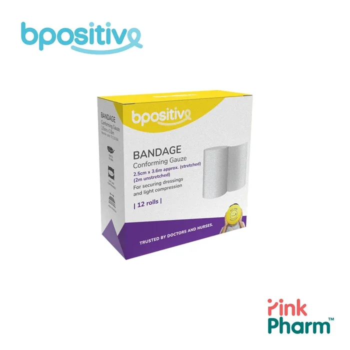 BPositive Bandage (Conforming Gauze) 2.5cm x 2mm
