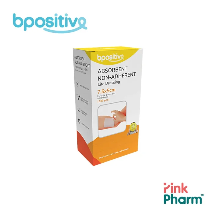 BPositive Lite Absorbent Non-Adherent Dressing (7.5 x 5 cm)