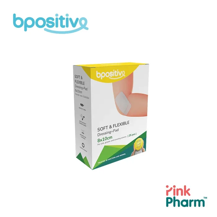 BPositive Soft & Flexible Dressing + Pad (8 x 10cm)