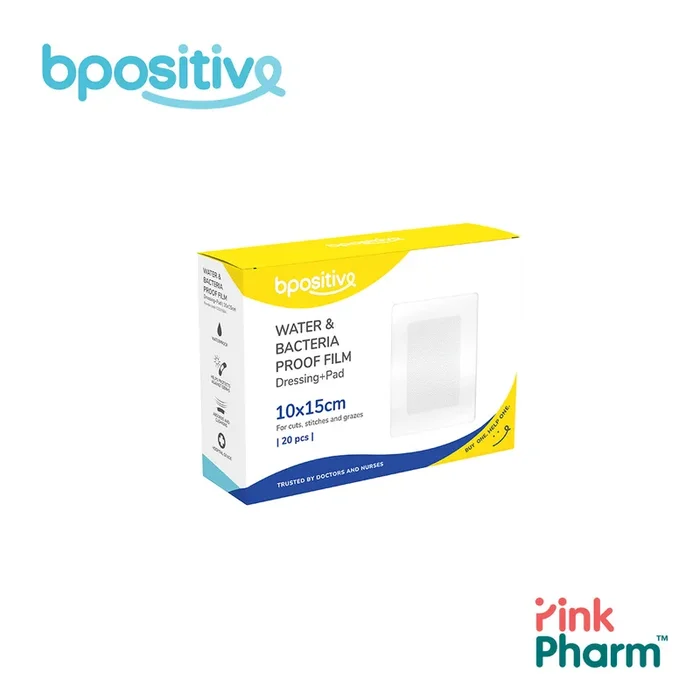 Bpositive Water & Bacteria-Proof Film Dressing + Pad (10 x 15 cm)