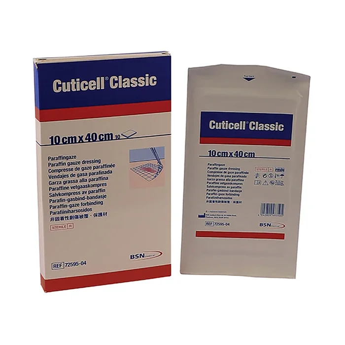 BSN Cuticell Paraffin Gauze 10 x 40cm Pouch 10 Pack