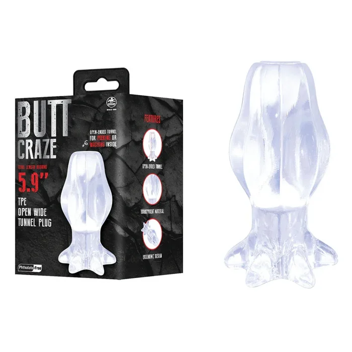 Butt Craze – Clear 15 cm Hollow Butt Plug