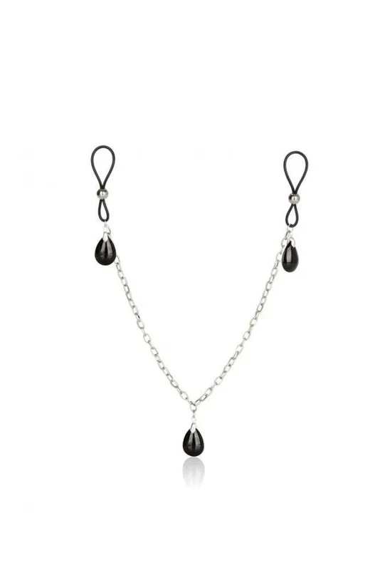 Cal Exotics – Nipple Play – Non-Piercing Nipple Chain Jewelry – Onyx
