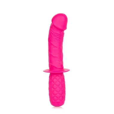 Cal Exotics Realistic Silicone Grip Thruster Dildo with Handle Pink