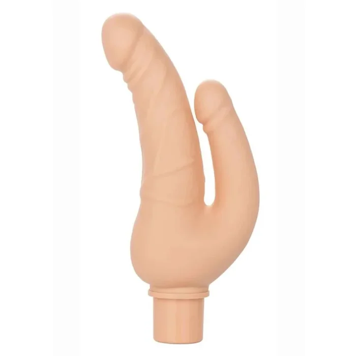 CalExotics Rechargeable Power Stud Over & Under Silicone Vibrating Double Dong