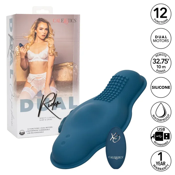 California Exotics – Dual Rider Remote Control Bump & Grind Clit Massager (Blue)